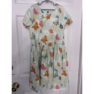 Tea Collection Girls 16 Twist Back Dress Butterfly  Green
